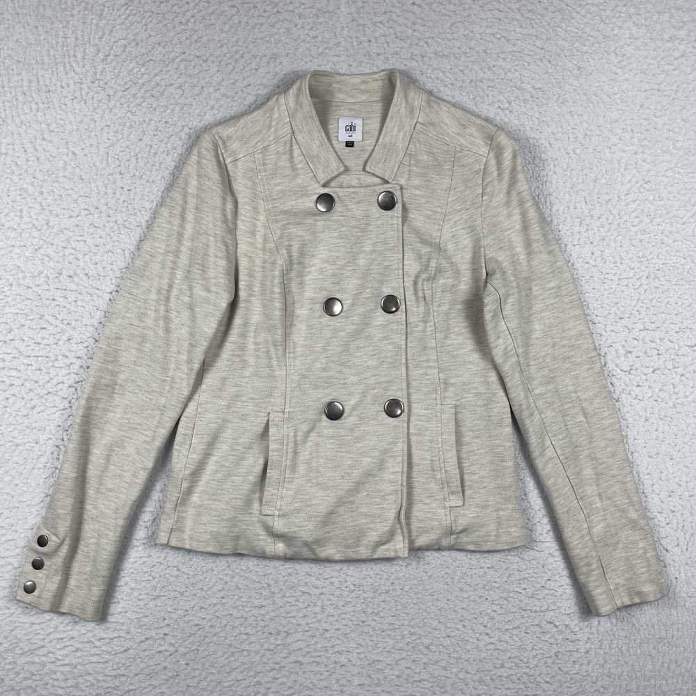 Cabi Jacket Womens Medium Oatmeal Charlie Ponte Casual Workwear Office
